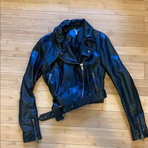 Free People Cropped Vegan Leather Jacket